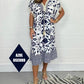 ✨Hot Sale 50% Off🌸Bedrucktes Freizeitkleid mit V-Ausschnitt und Fransen an den kurzen Ärmeln