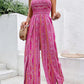 🔥💕Women's Printed High-Slit Strapless Jumpsuit