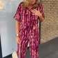 💕🌸Women's Printed Button-Down Shirt & Pants 2-Piece Set
