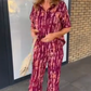 💕🌸Women's Printed Button-Down Shirt & Pants 2-Piece Set