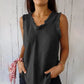 Ärmelloses T-Shirt aus Leinen und Baumwolle für Damen