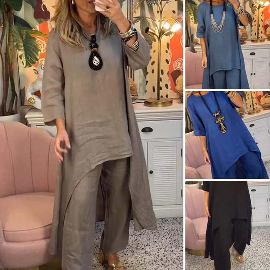 ⏰Zeitlich begrenzter Rabatt💥Women's Irregular Top & Pants 2-Piece Set