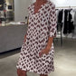 Women's Causal V-Neck Print A-Line Dress