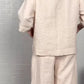 💥Irregular Hem Cotton Linen Short Sleeve Casual 2-Piece Set