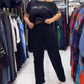Damen lockeres Set: Off-Shoulder Oberteil und Weitbeinhose