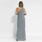 Elegant One-Shoulder Slit Ankle-Length Dress