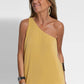 Elegant One-Shoulder Slit Ankle-Length Dress