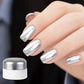 Silbernes flüssiges Spiegel-Chrom-Nagelgel in der Dose
