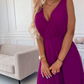 Vestido de gasa sin mangas con cuello en V