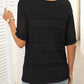 Damen Rundhalsausschnitt hohl gestrickt häkeln Kurzarm Pullover