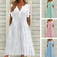 💥👗Women's Elegant V-Neck Hollow-Out Solid Dress