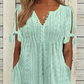 💥👗Women's Elegant V-Neck Hollow-Out Solid Dress