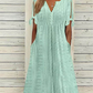 💥👗Women's Elegant V-Neck Hollow-Out Solid Dress