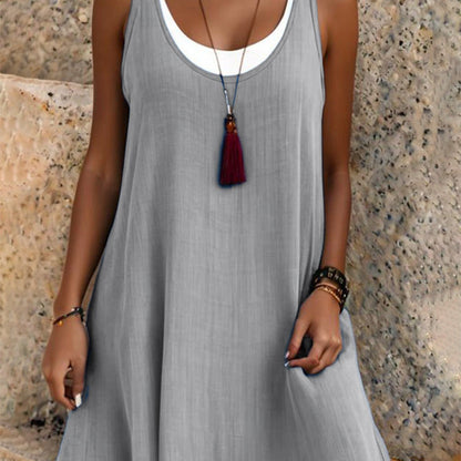 ⏰Zeitlich begrenzter Rabatt🍃Women's Casual Loose Sleeveless Fake Two Piece Tank Dresses