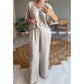 Conjunto de top y pantalón de satén suelto para mujer