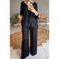 Conjunto de top y pantalón de satén suelto para mujer