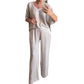 Conjunto de top y pantalón de satén suelto para mujer