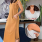 Vestido largo sin mangas con escote en V y abertura para mujer