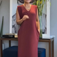 Vestido largo sin mangas con escote en V y abertura para mujer
