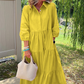 💖Damen Freizeitkleid in Knöchellänge mit Kragen und lockerer Passform
