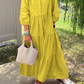💖Damen Freizeitkleid in Knöchellänge mit Kragen und lockerer Passform