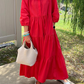💖Damen Freizeitkleid in Knöchellänge mit Kragen und lockerer Passform