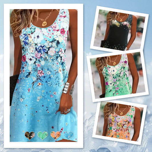 🔥 Rebajas de verano: ¡Ahorra 20 €!🌸 Vestido floral sin mangas para mujer: ¡ligero y elegante!💃