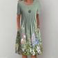 💕💥Women’s Floral Crew Neck Knee-Length Dress