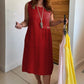 💕👗Women's Casual Round Neck Sleeveless Loose Fit Dress