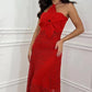 💥👗Women's Halter Neck 3D Floral Cut-Out Dress