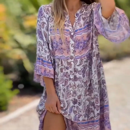 🔥 Begränsad tid 50% rabatt!🔥Damen Floral V-Neck Dress