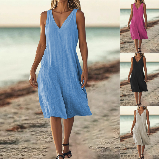 👗Women's Sleeveless V-Neck Dress