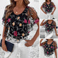 🔥Bedrucktes Mesh-Patchwork-Top für Frauen