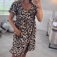 Women's Casual Leopard Print Mini Dress