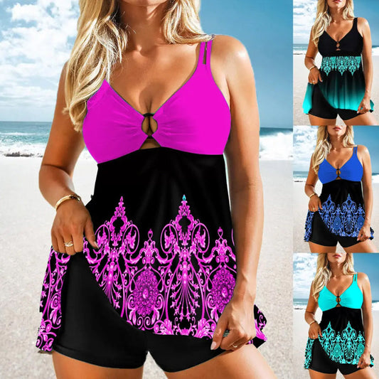 Women’s Double Straps One Piece Swimsuit