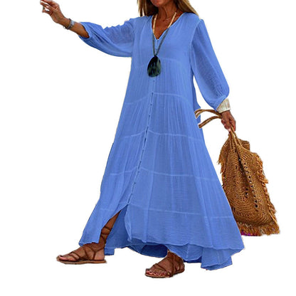 🥰Limited Time Half Price-V Halsausschnitt Lose Frauenkleider