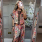 🎉💃Damen-Zweiteiler aus atmungsaktivem Stretchstoff | Knopfleisten-Crop-Top + High-Waist-Weithose | Elegantes Print-Design für Büro & Freizeit | Größen S-5XL