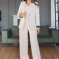 Bequemes Anzugset – Blazer mit Kontraststreifen und Hose mit weitem Bein❤️Kostenloser Versand