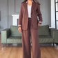 Bequemes Anzugset – Blazer mit Kontraststreifen und Hose mit weitem Bein❤️Kostenloser Versand