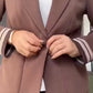 Bequemes Anzugset – Blazer mit Kontraststreifen und Hose mit weitem Bein❤️Kostenloser Versand