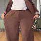Bequemes Anzugset – Blazer mit Kontraststreifen und Hose mit weitem Bein❤️Kostenloser Versand