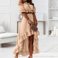 Women's Off Shoulder Crop Top & High-Low Hem Skirt Set