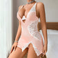 Sexy Lace Spaghetti Strap Dress Thong 2-Piece Set
