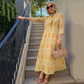 Women’s Elegant Printed 3/4 Sleeve Long Dress