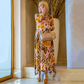 Women’s Elegant Printed 3/4 Sleeve Long Dress