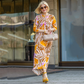 Women’s Elegant Printed 3/4 Sleeve Long Dress