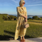 Women’s Elegant Printed 3/4 Sleeve Long Dress
