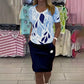 Women’s Print Top & Stylish Skirt 2-Piece Set