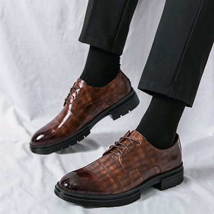 🎁 [Kostenloser Versand]Top Good Fashion Herren Business Lederschuhe mit Krokoprägung